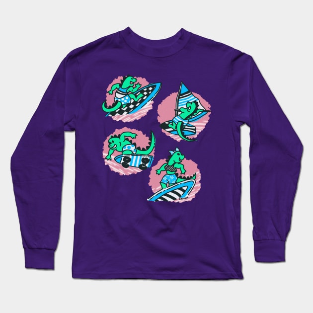 Epic Iguanas (Super Cool Version) Long Sleeve T-Shirt by Jan Grackle